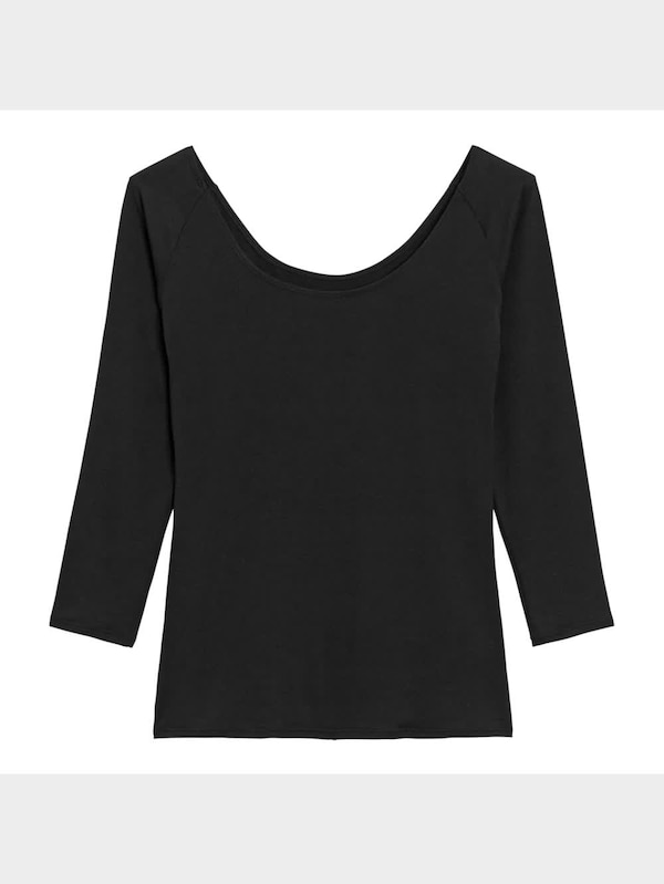 スタイルヒートワイドネックT(8分袖)