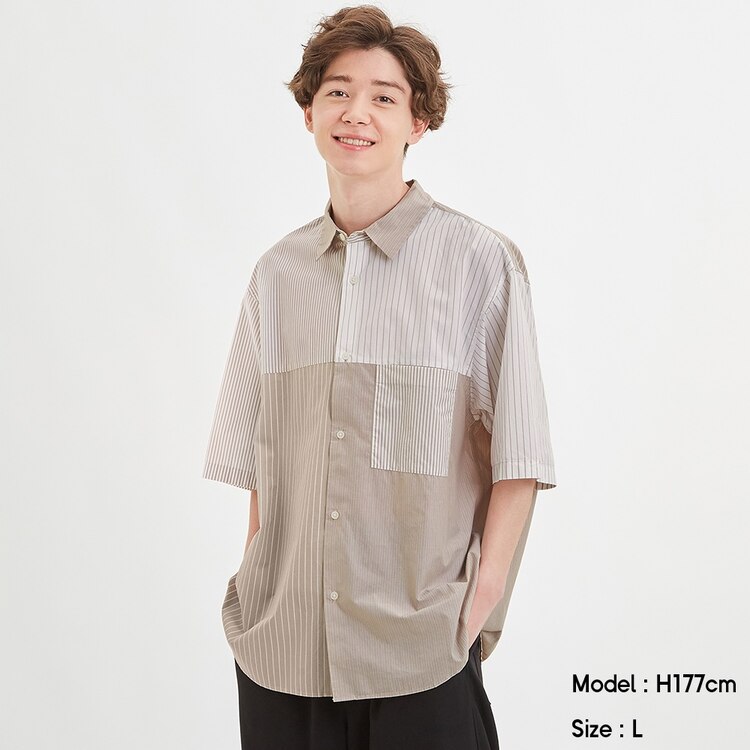 Gu公式 ブロードオーバーサイズシャツ 5分袖 クレイジー ファッション通販サイト