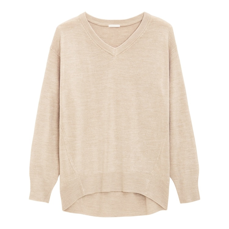 Gu公式 ソフトリッチvネックニットチュニック 長袖 ファッション通販サイト