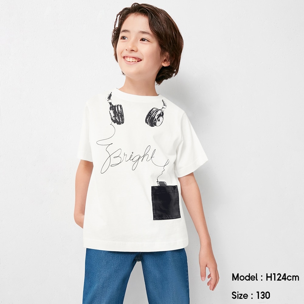 （GU）BOYSコンビネーションT(半袖)(ヘッドフォン)のサムネイル