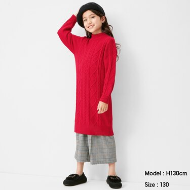 Gu公式 Girlsケーブルニットワンピース 長袖 X ファッション通販サイト
