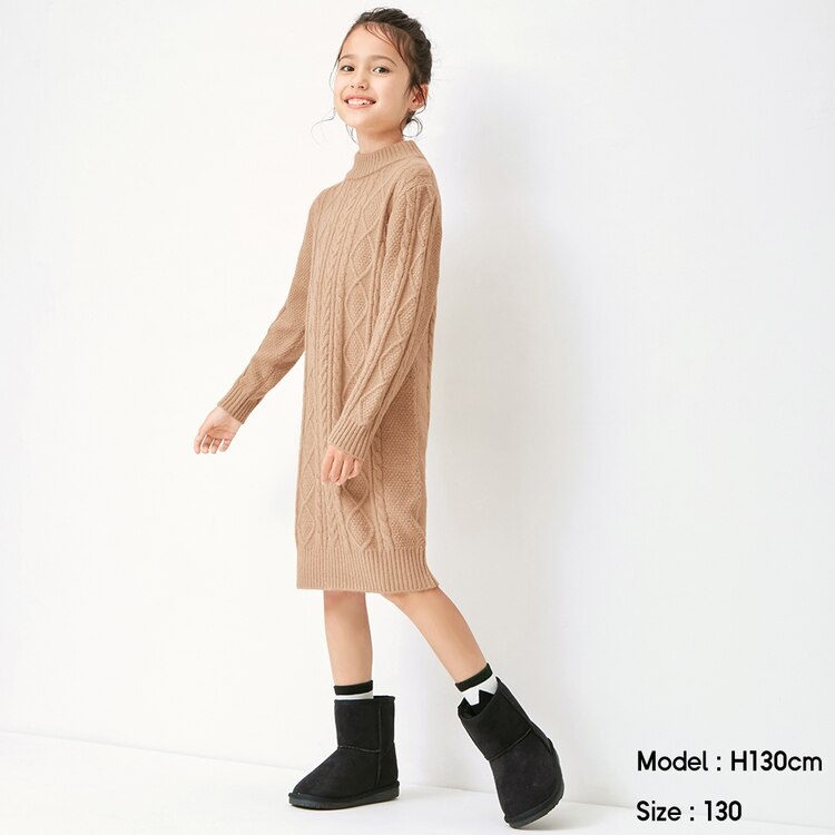 Gu公式 Girlsケーブルニットワンピース 長袖 X ファッション通販サイト