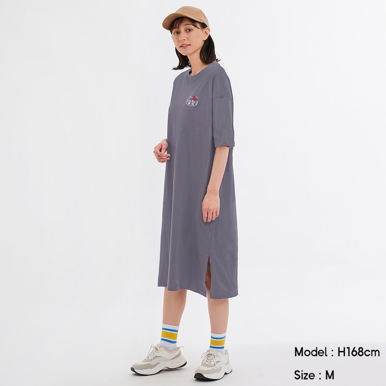 グラフィックワンピース 5分袖 Sanrio 1 X Gu ジーユー 公式通販オンラインストア