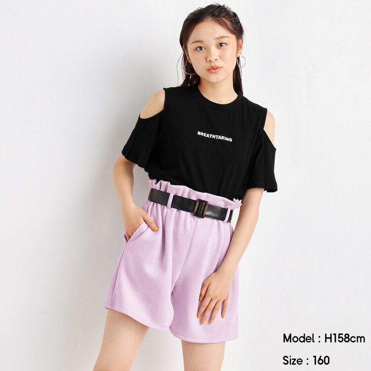 Girlsベルト付きスエードタッチショートパンツjr Gu ジーユー 公式通販オンラインストア