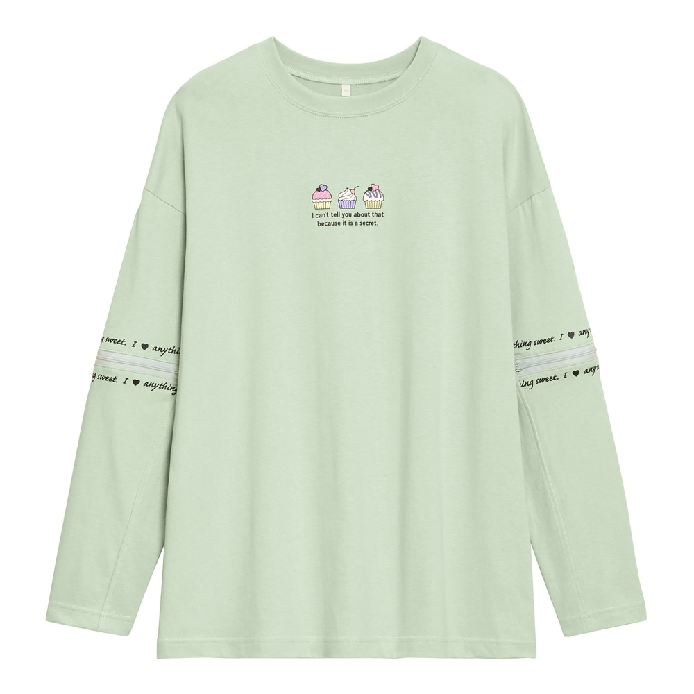 （GU）GIRLSジップスリーブT(長袖)JRのサムネイル