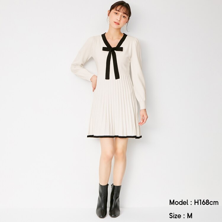 Gu公式 ボウタイワンピース 長袖 Osq Ec ファッション通販サイト