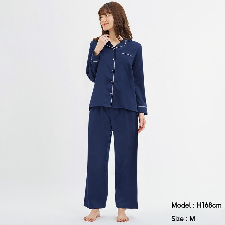 Gu公式 サテンパジャマ 長袖 ファッション通販サイト