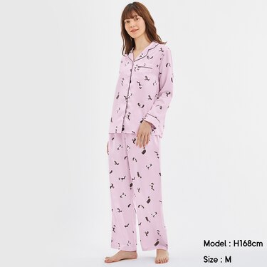 Gu公式 サテンパジャマ 長袖 キャット ファッション通販サイト