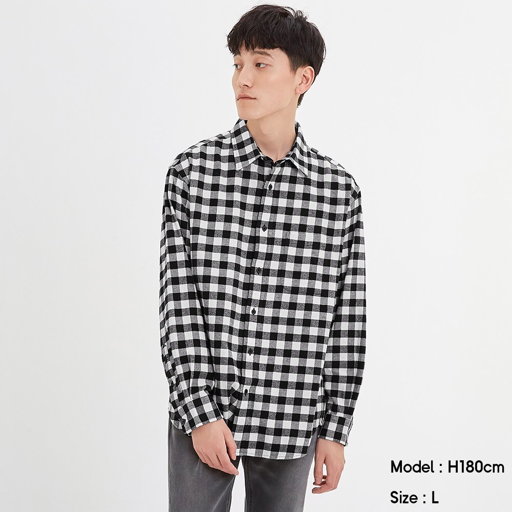 GU公式 | フランネルシャツ(長袖)(ブロックチェック) | ファッション 