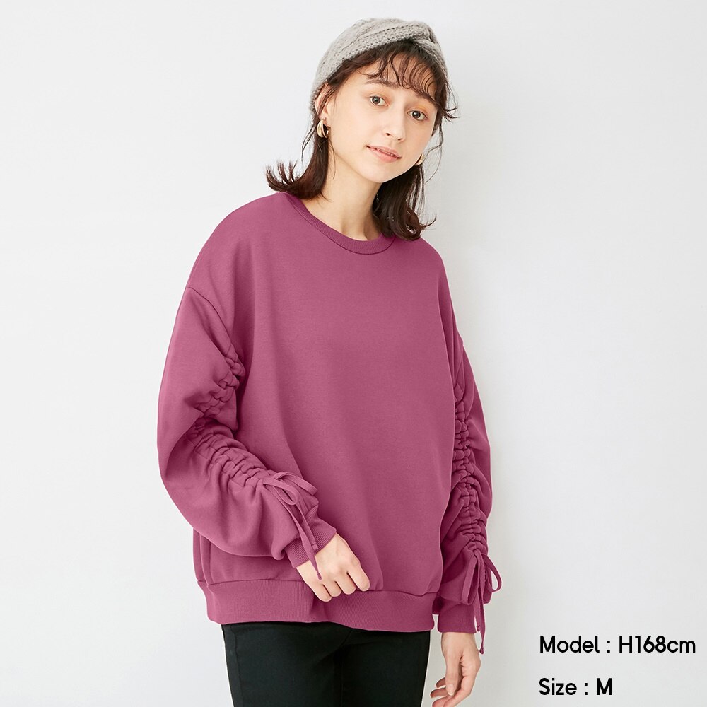 ギャザースリーブパールスウェット