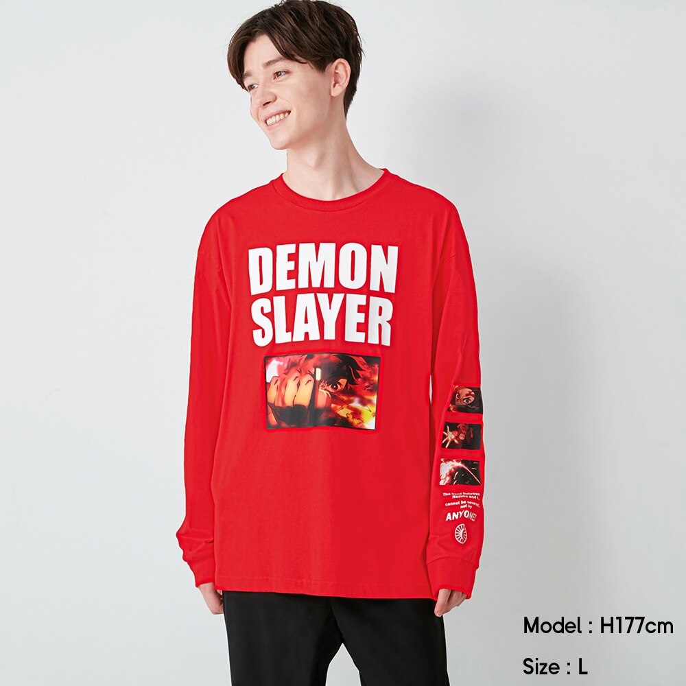 Guのコットンビッグt 長袖 Demon Slayer 1 X Stylehint