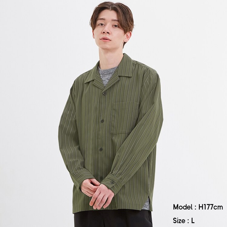 オープンカラーシャツ 長袖 ストライプ Gu ジーユー 公式通販オンラインストア