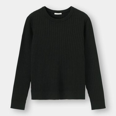 Gu公式 リブクルーネックセーター 長袖 ファッション通販サイト