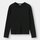 リブクルーネックセーター(長袖)-BLACK