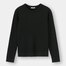 リブクルーネックセーター(長袖)-BLACK