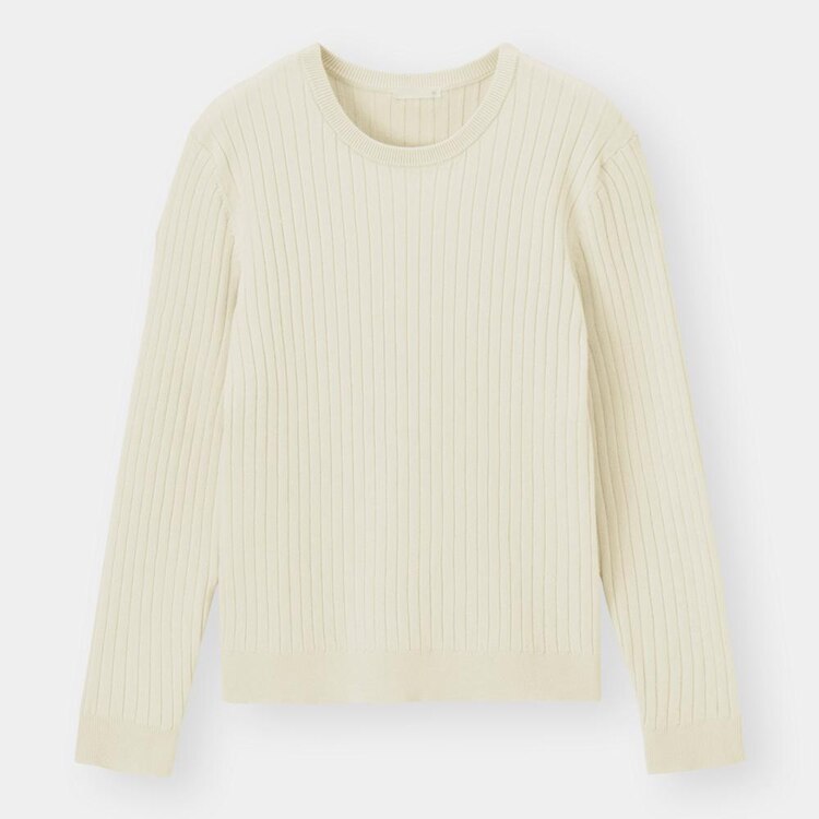 Gu公式 リブクルーネックセーター 長袖 ファッション通販サイト