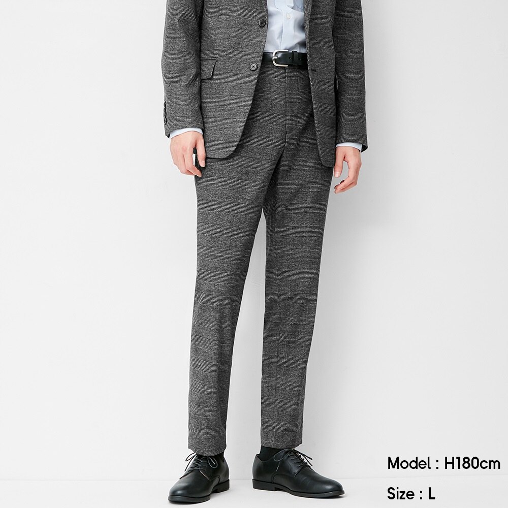 Gu公式 起毛テーパードトラウザー グレンチェック Cl セットアップ可能 ファッション通販サイト