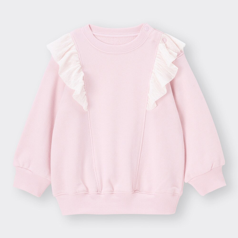 （GU）BABY(TODDLER)GIRLSフリルスウェットPO(長袖)+Xのサムネイル