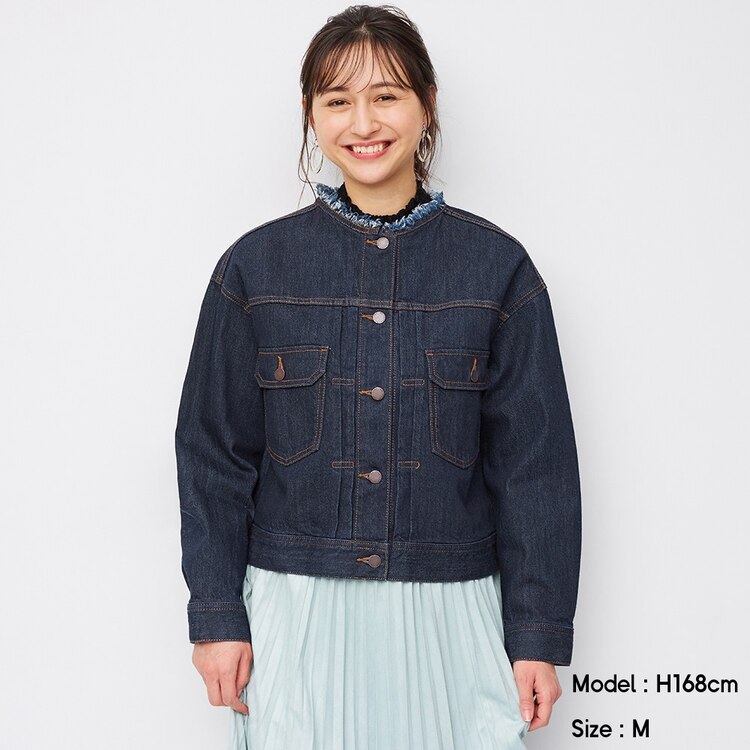 デニムノーカラージャケットsd E セットアップ可能 Gu ジーユー 公式通販オンラインストア