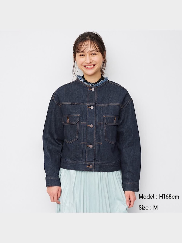 デニムノーカラージャケットSD+E(セットアップ可能)