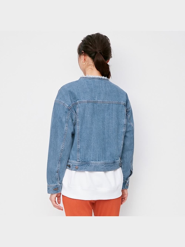 デニムノーカラージャケットSD+E(セットアップ可能)