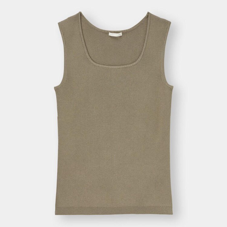 Gu公式 リブスクエアネックニットタンクトップ ファッション通販サイト