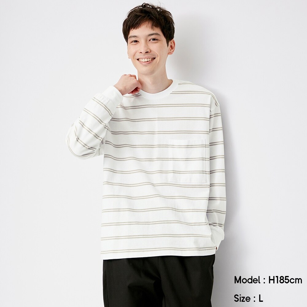 Gu公式 ヘビーウェイトボーダービッグt 長袖 ファッション通販サイト