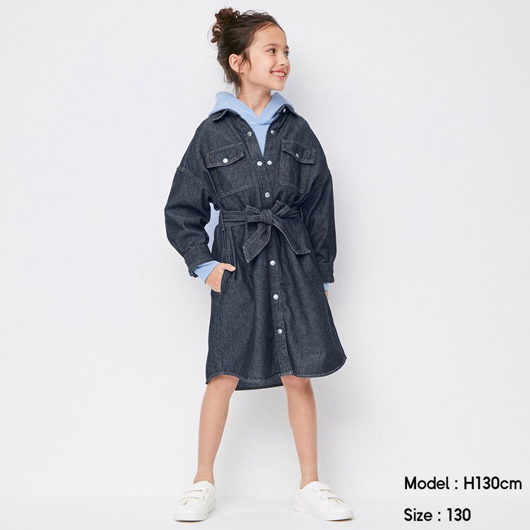 Girlsデニムシャツワンピース 長袖 Gu ジーユー 公式通販オンラインストア Girlsデニムシャツワンピース 長袖 Gu ジーユー 公式通販オンラインストア