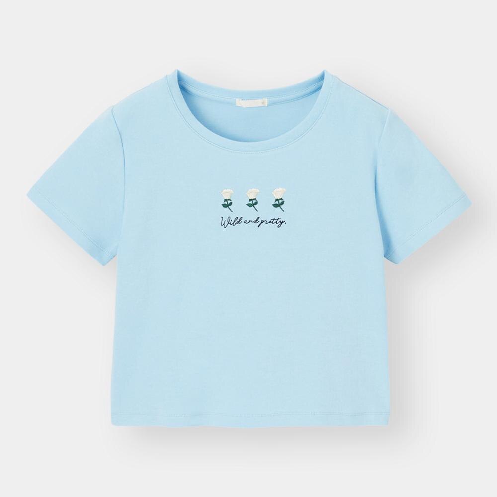 （GU）クロップド刺繍T(半袖)YG+Eのサムネイル