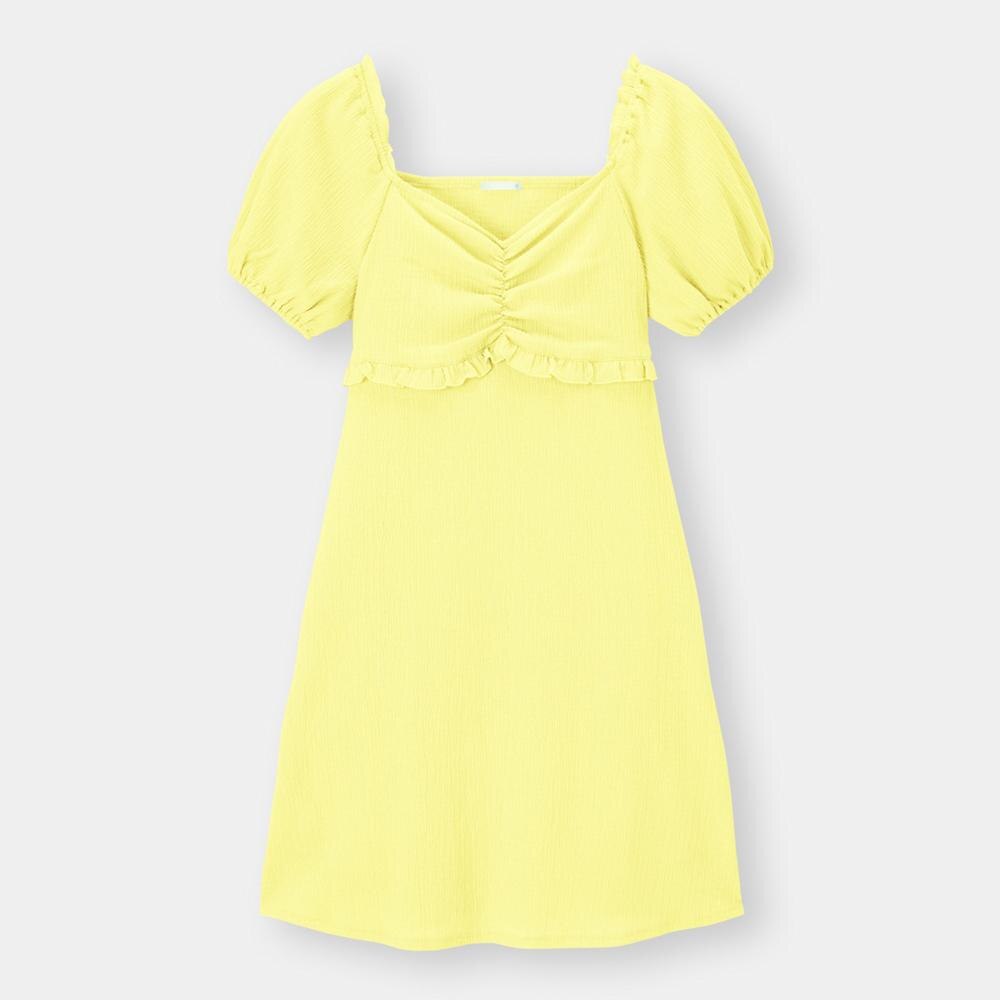 Gu公式 バストギャザーワンピース 半袖 Yg X ファッション通販サイト