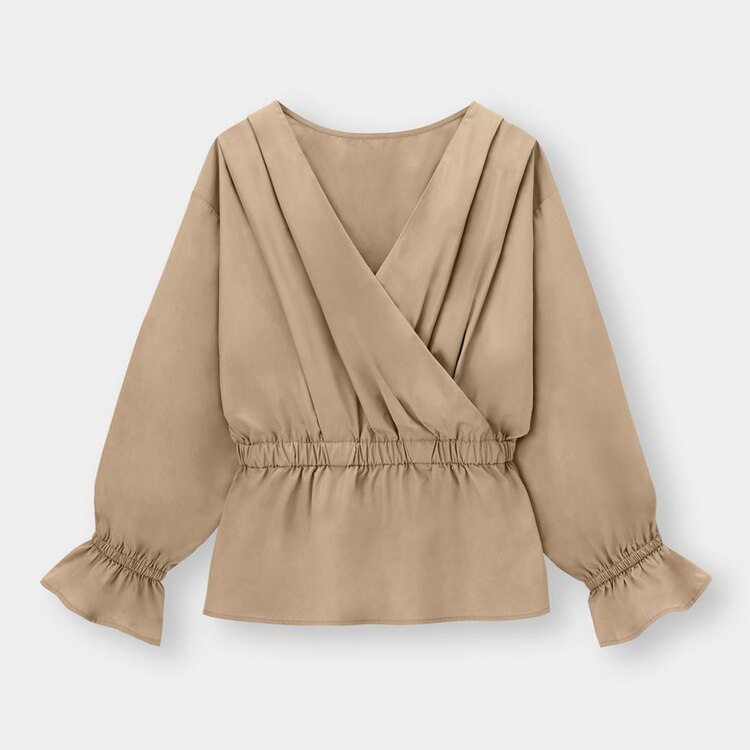 Gu公式 カシュクールキャンディスリーブブラウス 長袖 ファッション通販サイト