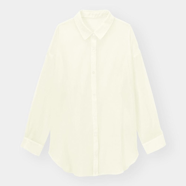 シアーロングシャツ(長袖)-OFF WHITE