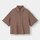 リネンブレンドオーバーサイズシャツ(5分袖)(セットアップ可能)-BROWN