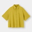 リネンブレンドオーバーサイズシャツ(5分袖)(セットアップ可能)-YELLOW