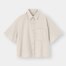 リネンブレンドオーバーサイズシャツ(5分袖)(セットアップ可能)