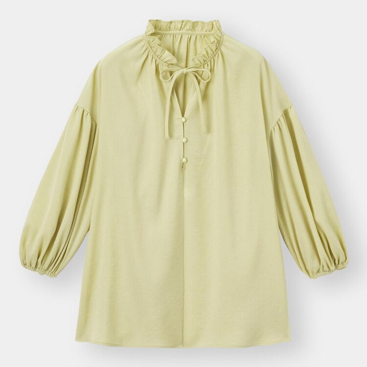 Gu公式 フリルネックペザントブラウス 7分袖 ファッション通販サイト