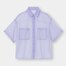 シアーオーバーサイズシャツ(5分袖)-PURPLE