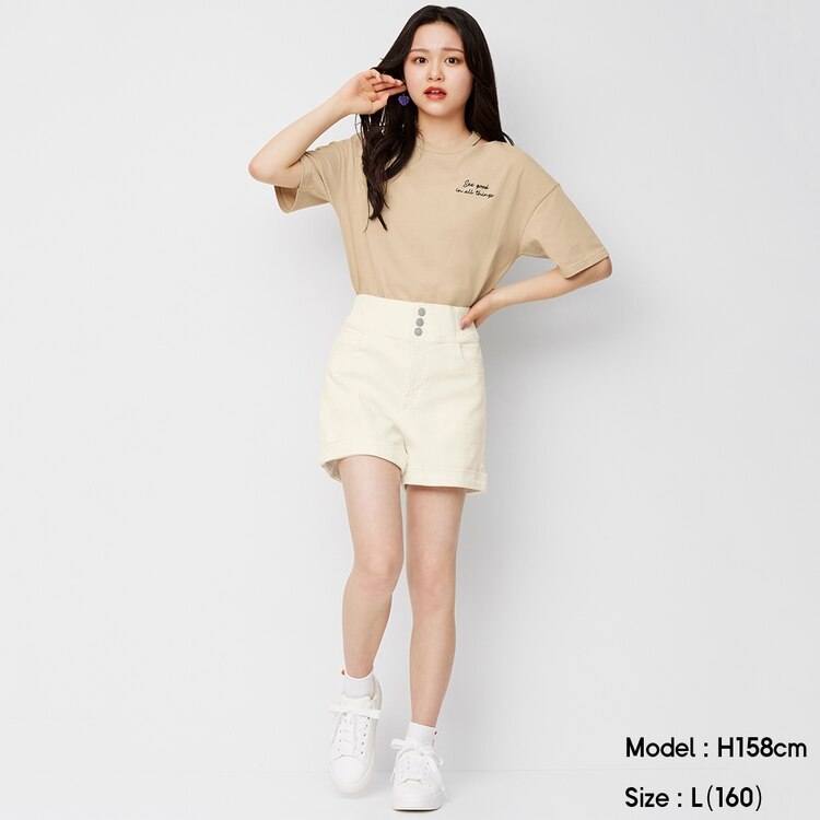 Girlsストレッチデニムハイウエストショートパンツjr Gu ジーユー 公式通販オンラインストア