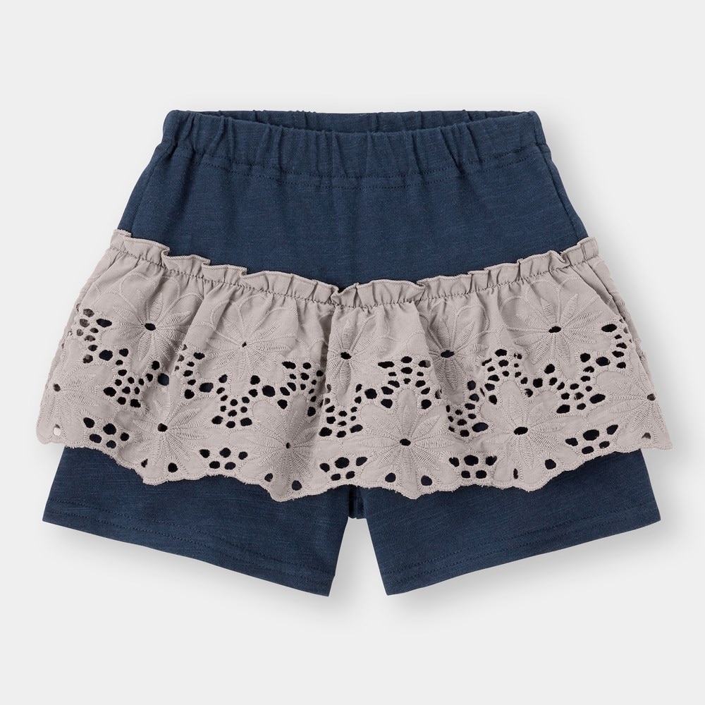 （GU）BABY(TODDLER)GIRLSコンビネーションショートパンツ+E(セットアップ可能)のサムネイル
