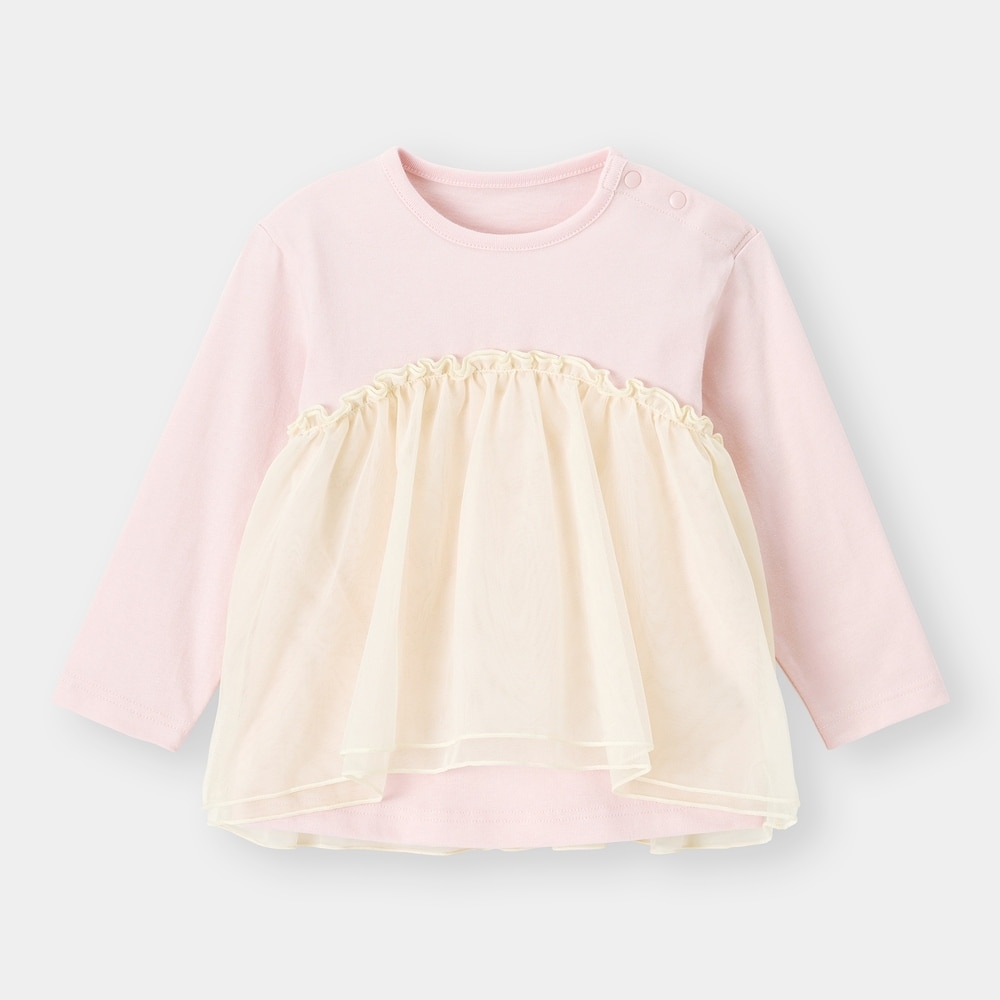 （GU）BABY(TODDLER)GIRLSチュールコンビT(長袖)+Eのサムネイル