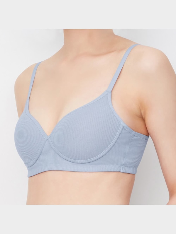 ナチュラルノンワイヤーブラ(リブ)(セットアップ可能)