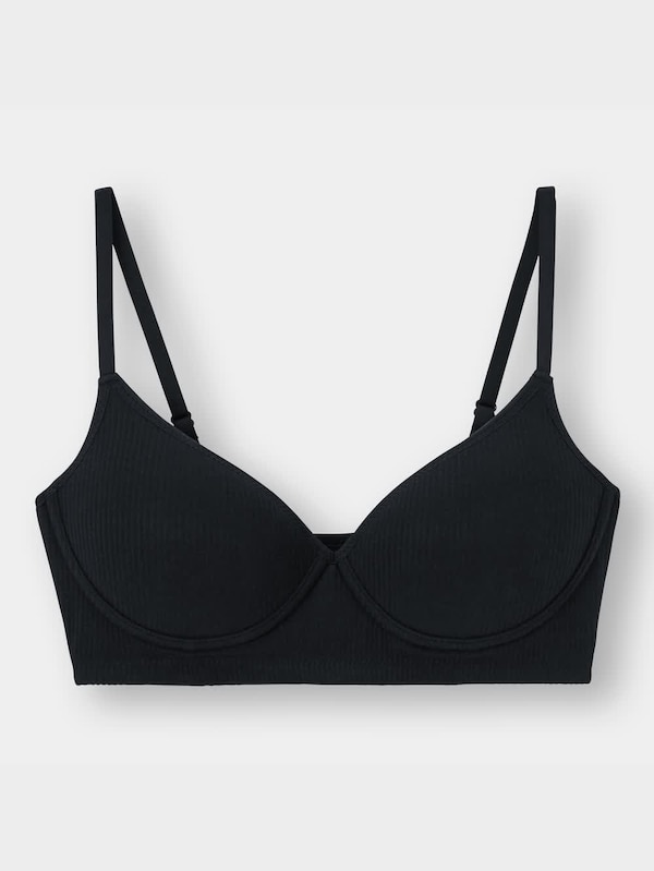 ナチュラルノンワイヤーブラ(リブ)(セットアップ可能)