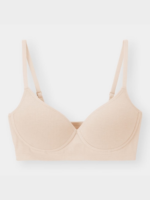 ナチュラルノンワイヤーブラ(リブ)(セットアップ可能)