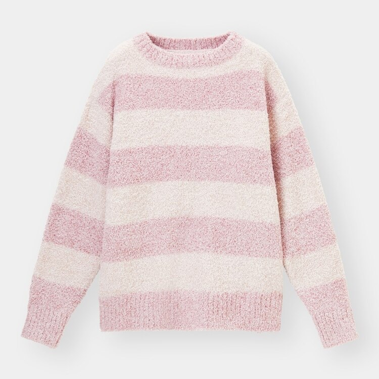 もこもこフィールラウンジトップス 長袖 ボーダー セットアップ可能 Gu ジーユー 公式通販オンラインストア