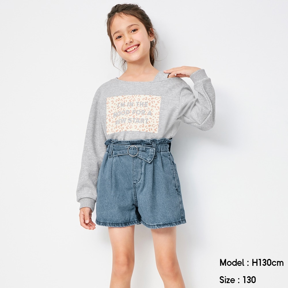 （GU）GIRLSデニムショートパンツのサムネイル