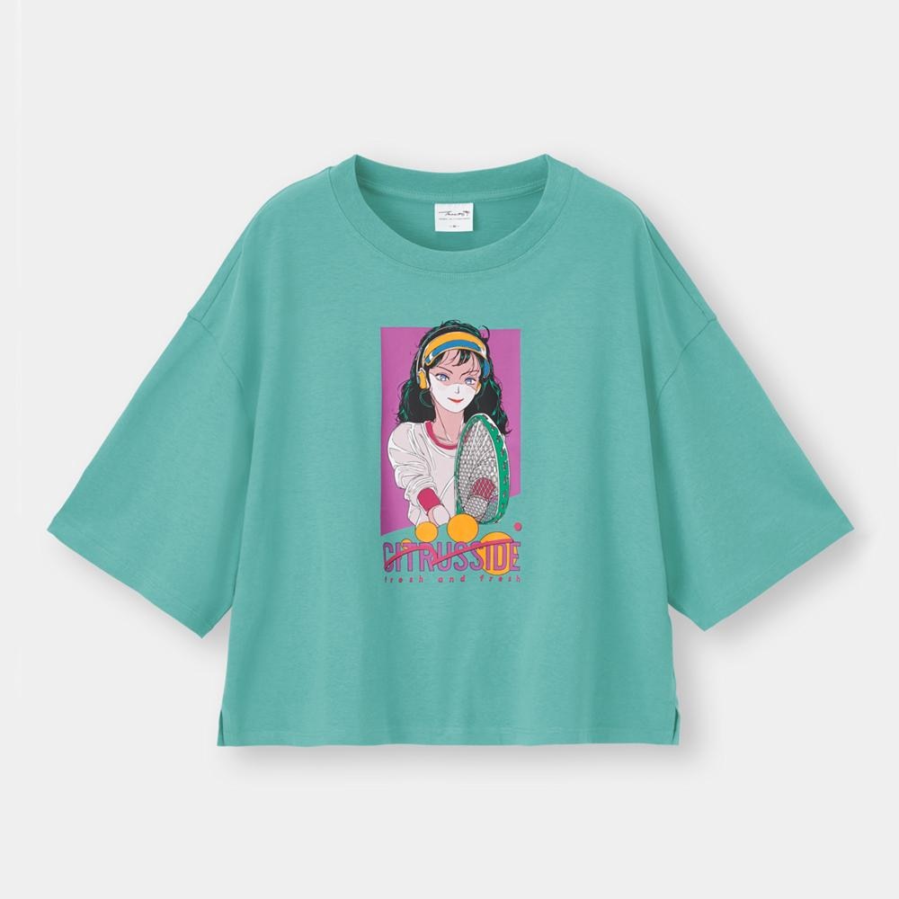 （GU）クロップドT(5分袖)tree13 Aのサムネイル