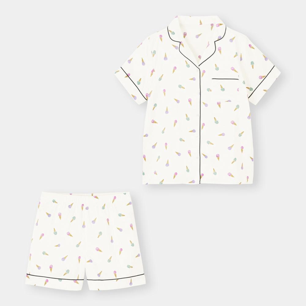 サテンパジャマ(半袖ショートパンツ)(アイスクリーム) | ファッション通販サイト - GU公式
