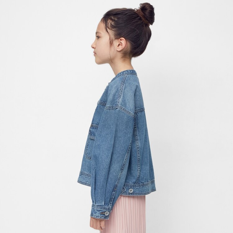 Girlsデニムノーカラージャケット Gu ジーユー 公式通販オンラインストア Girlsデニムノーカラージャケット Gu ジーユー 公式通販オンラインストア