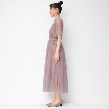 Gu公式 チュールワンピース 半袖 Z X ファッション通販サイト