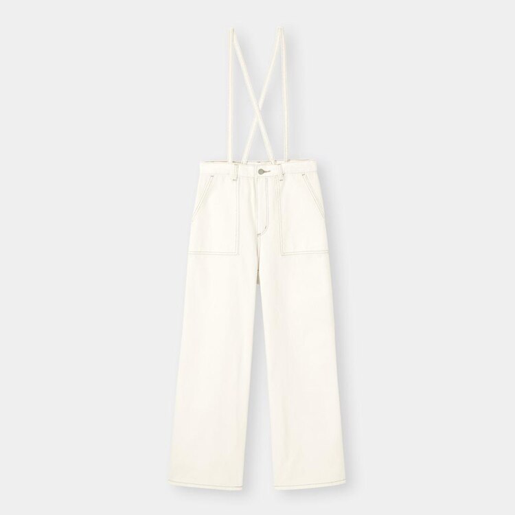 Gu公式 サスペンダー付きデニムワイドパンツsd E ファッション通販サイト